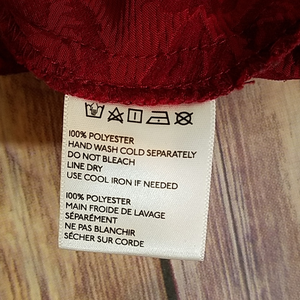 UO Pins and Needles red damask peplum top M - Picture 5 of 8